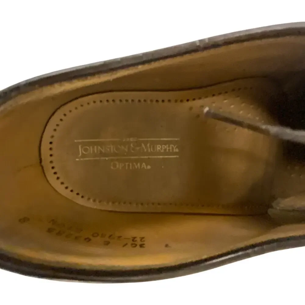 Johnston Murphy Optima Oxford Shoes Mens Size 9 Brown Leather Cap Toe Lace Up